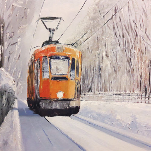 Il tram nella neve